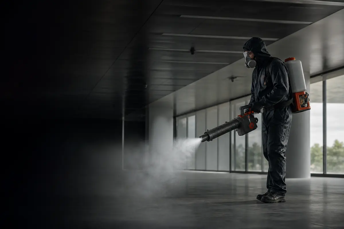 Protective equipment worn during indoor fogging