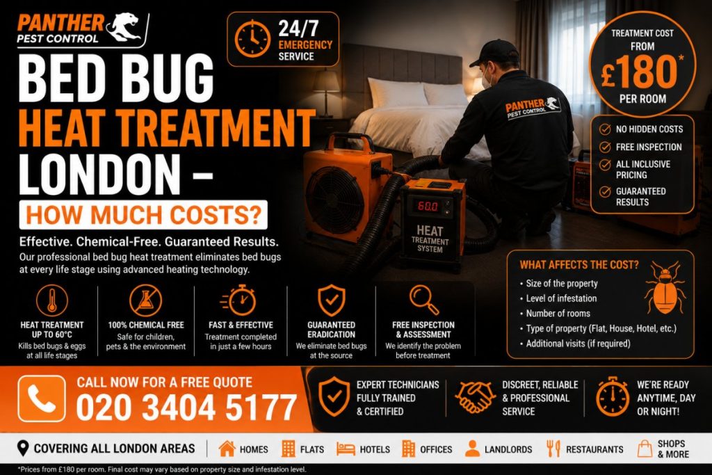 Bed Bug Heat Treatment London – How Much Costs ?