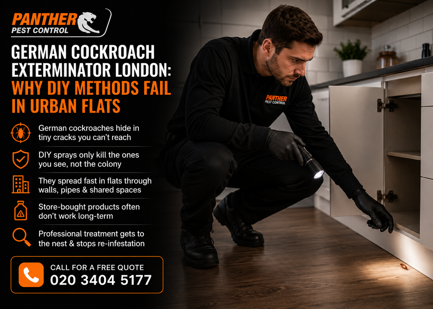 German Cockroach Exterminator London: Why DIY Methods Fail in Urban Flats